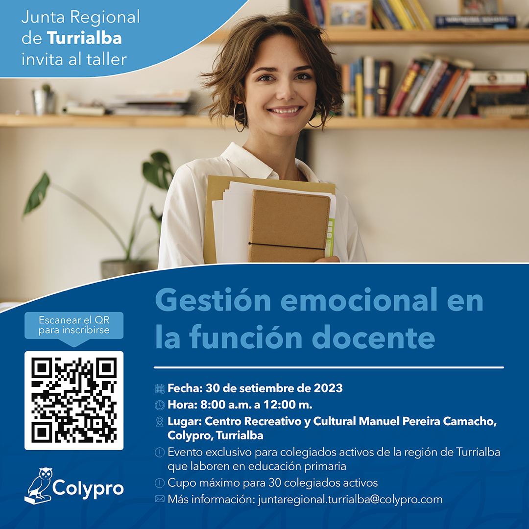 Afiche Taller Gestión Emocional en la función docente JR Turrialba PRIMARIA