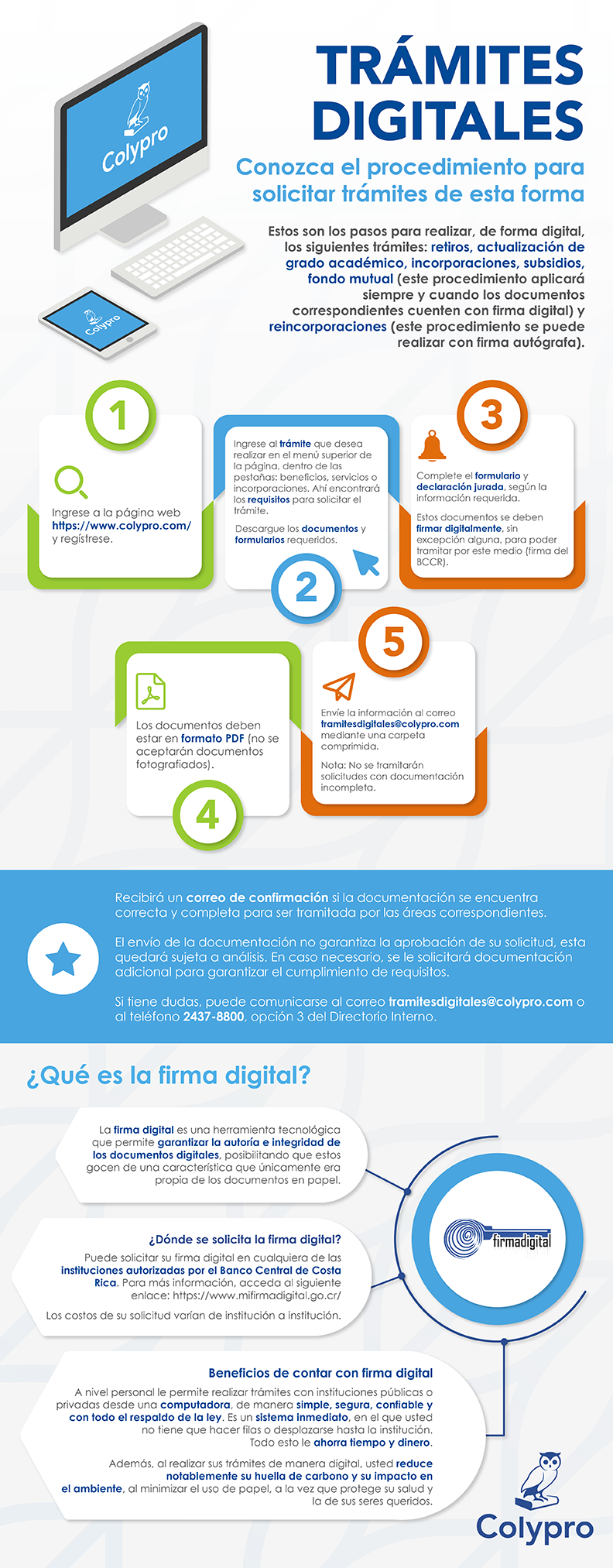 Esta infografía explica el proceso para realizar trámites de forma digital