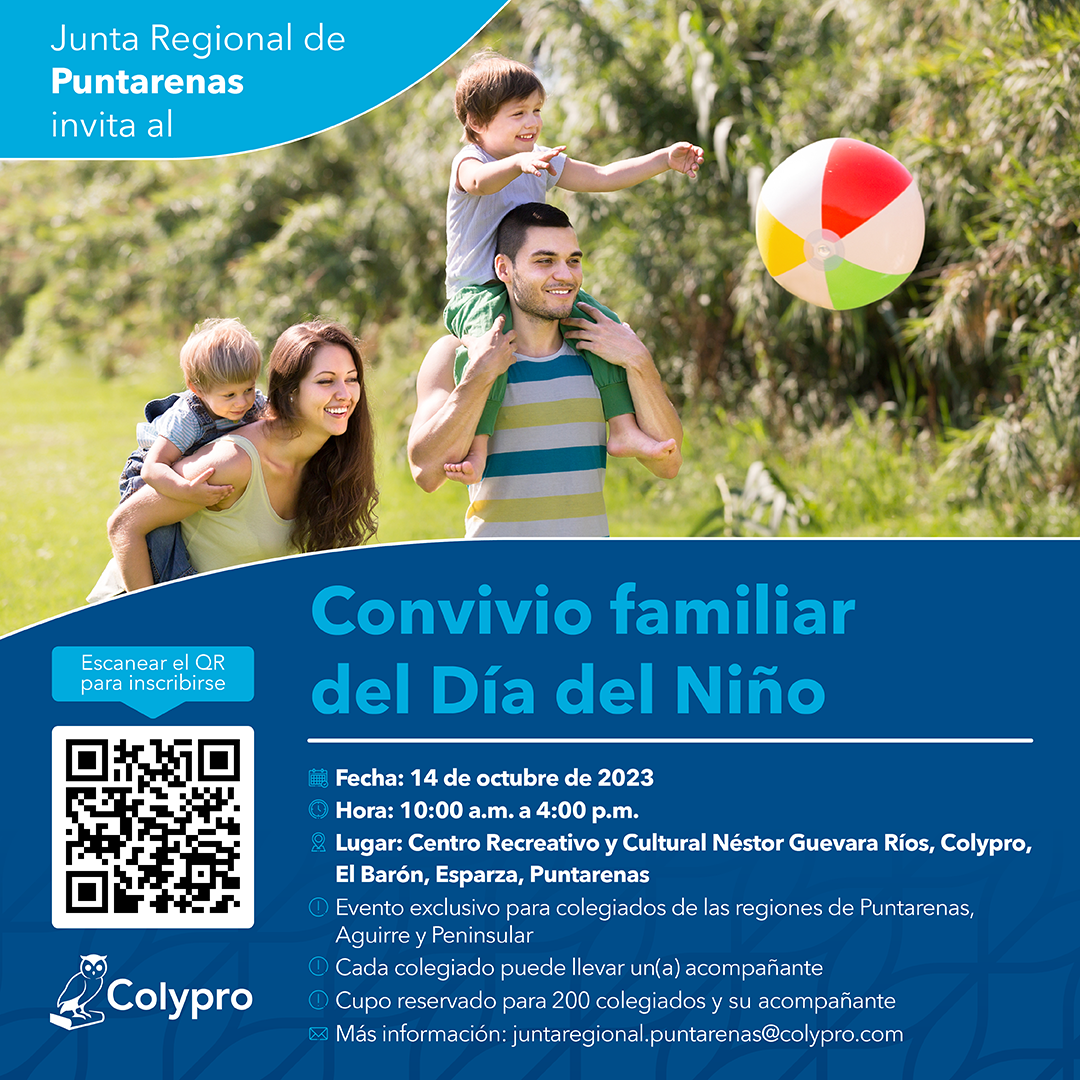Afiche CONVIVIO FAMILIAR DIA DEL NIÑO Junta Regional Puntarenas