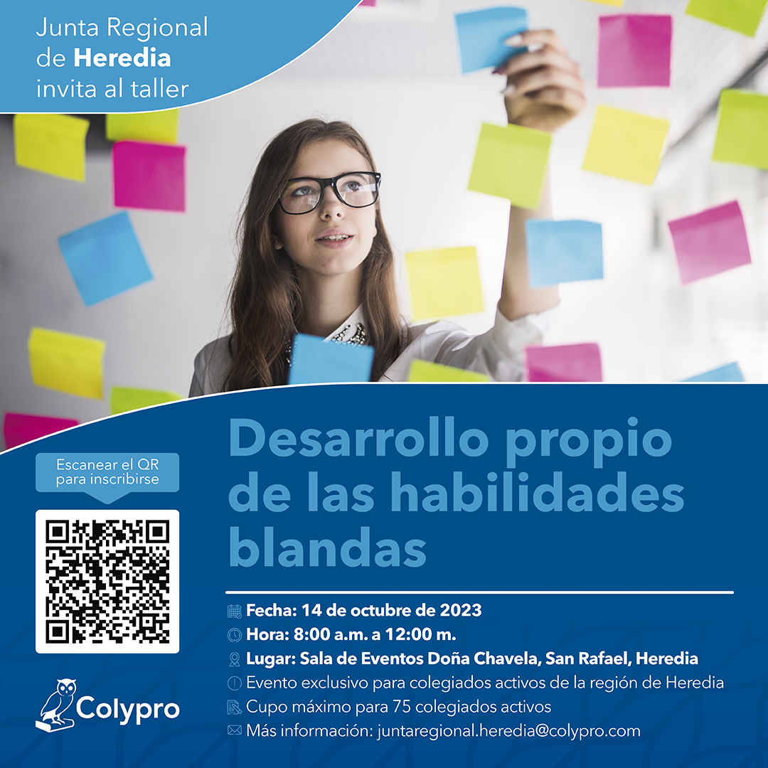 Afiche Desarrollo propio de las habilidades blandas Junta Regional Heredia