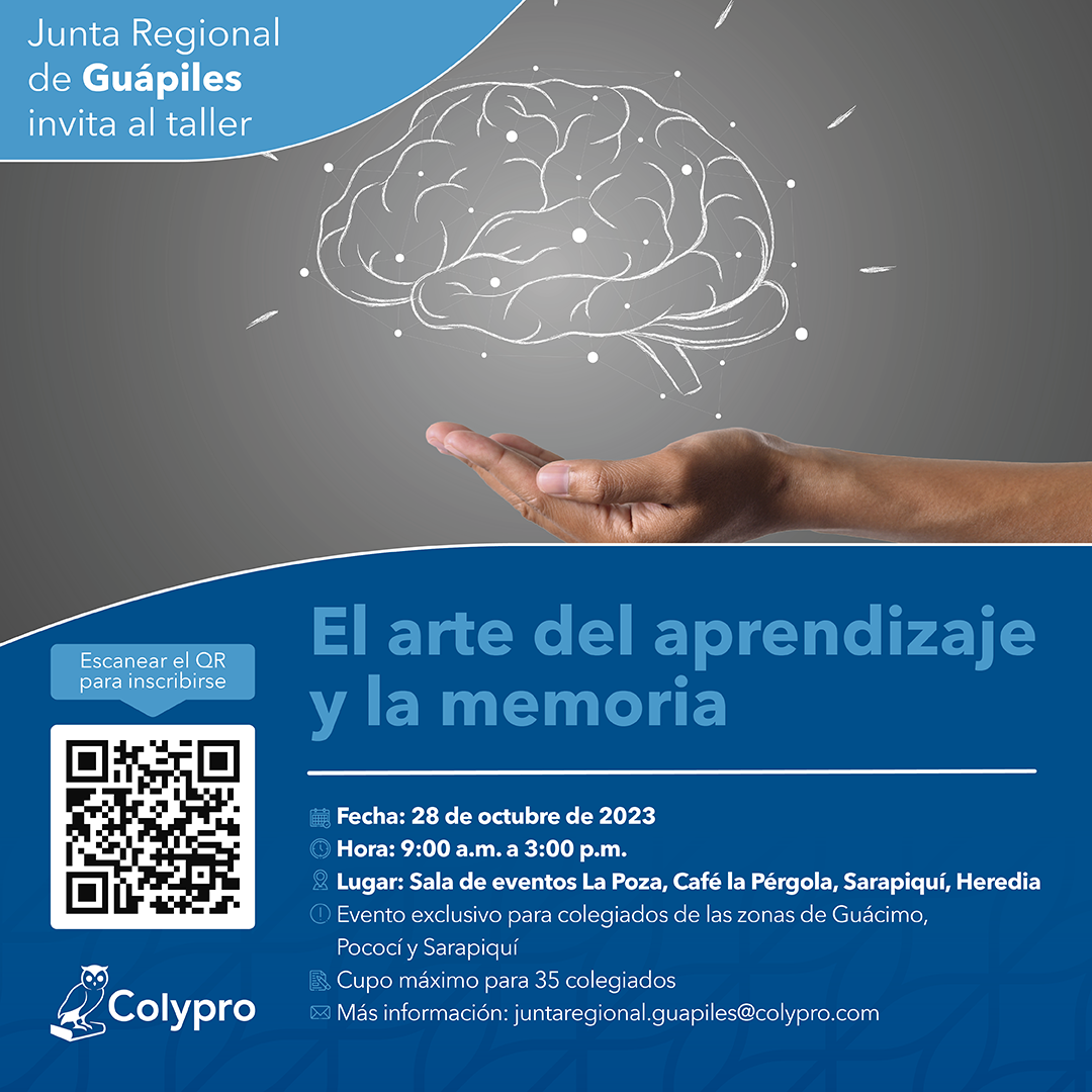 Afiche Actividad El arte del aprendizaje y la memoria Guápiles