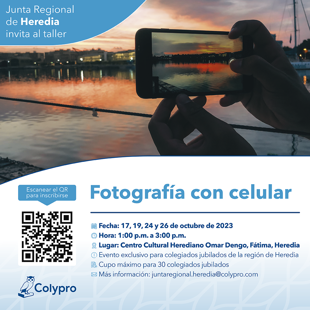 Afiche TALLER DE FOTOGRAFIA CON CELULAR Heredia