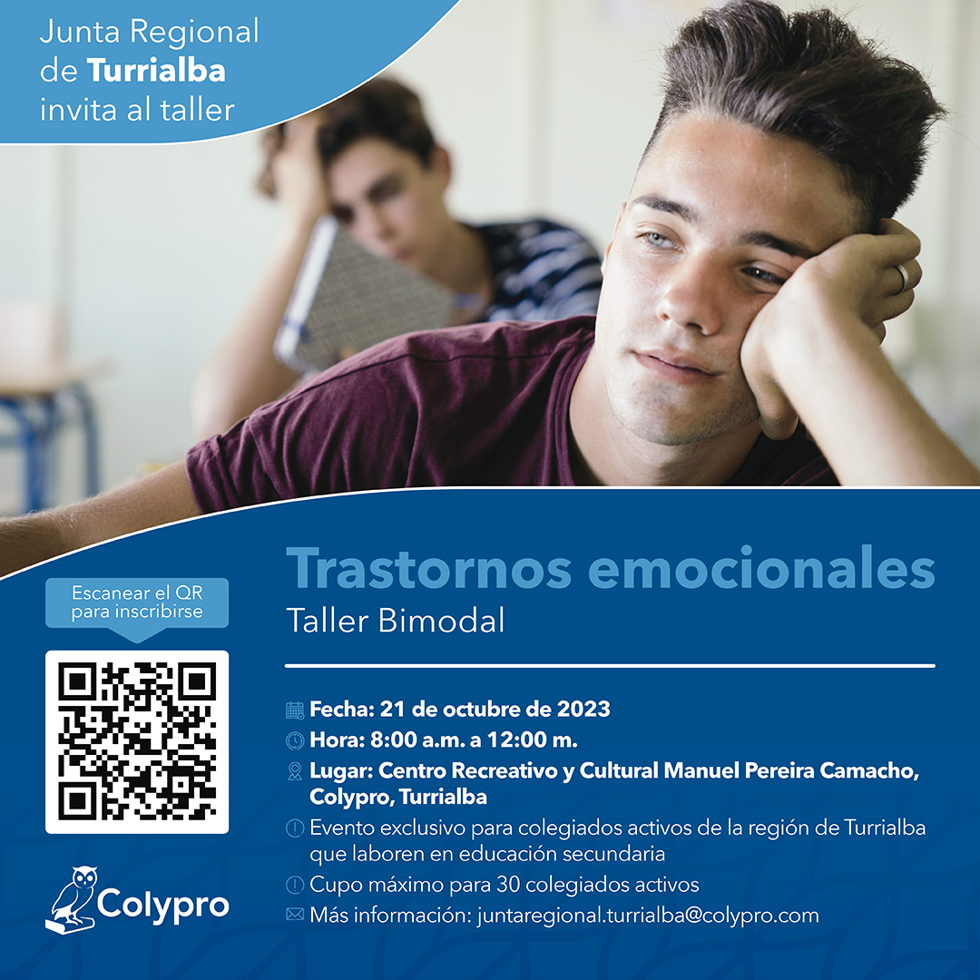 Afiche Taller Trastornos emocionales Junta Regional Turrialba