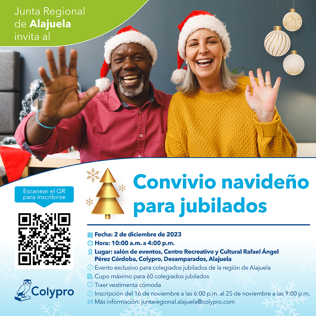 Afiche Convivio Navideño para Pensionados Alajuela
