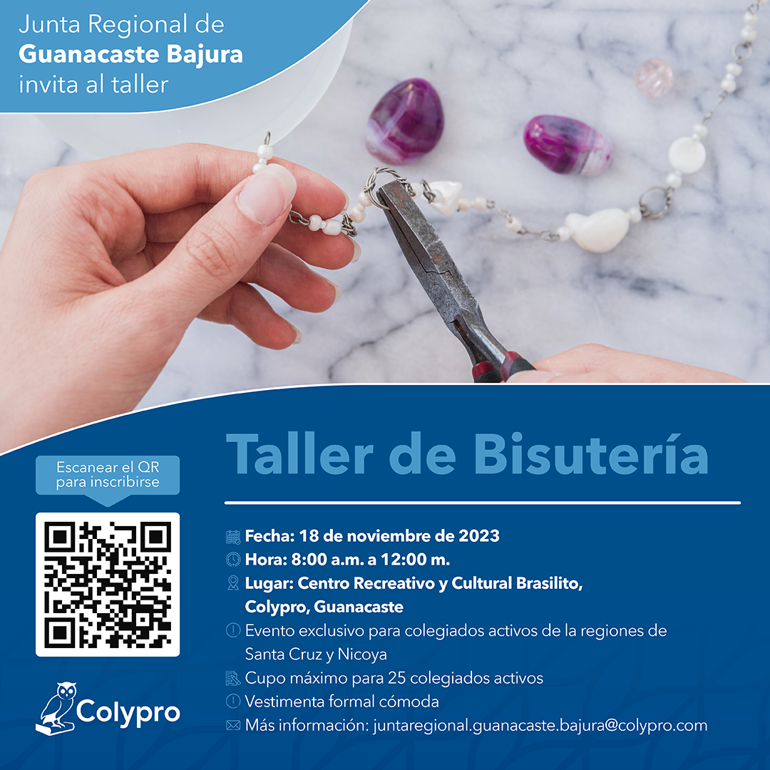 Afiche Taller de Bisutería Guanacaste Bajura