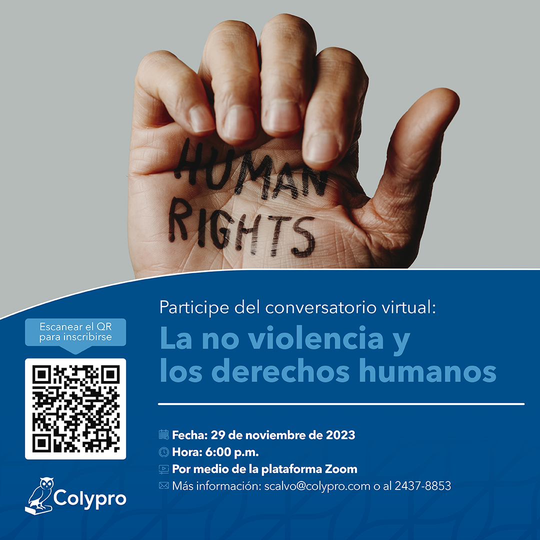 Afiche Conversatorio Virtual La no violencia y derechos humanos