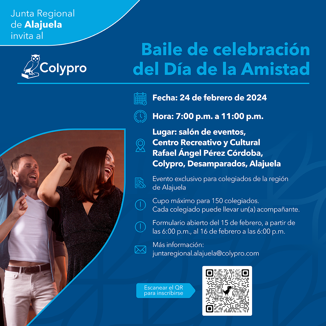 Afiche Baile Día de la Amistad Alajuela