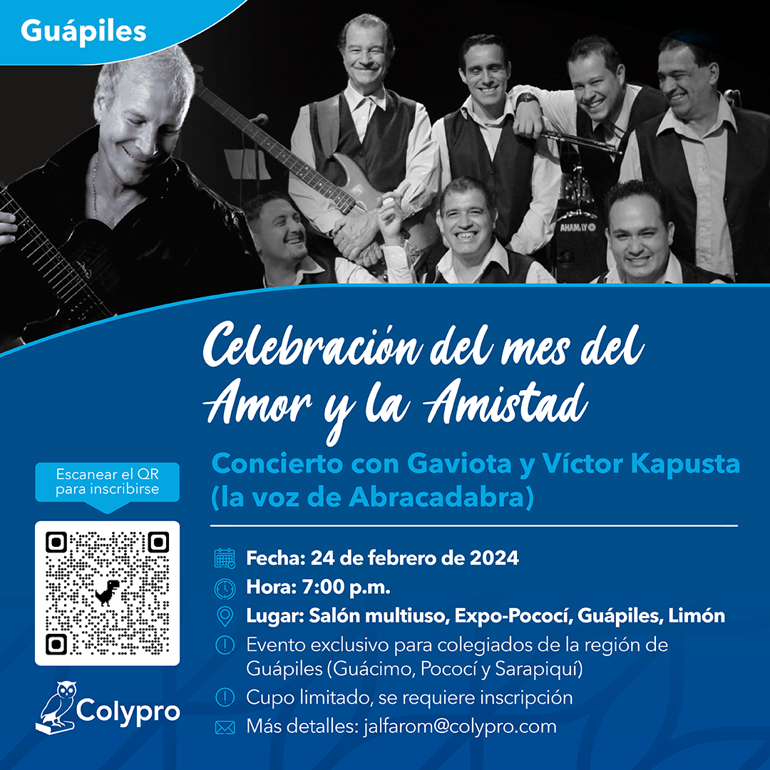 Afiche Concierto Gaviota y Victor Kapusta Guápiles