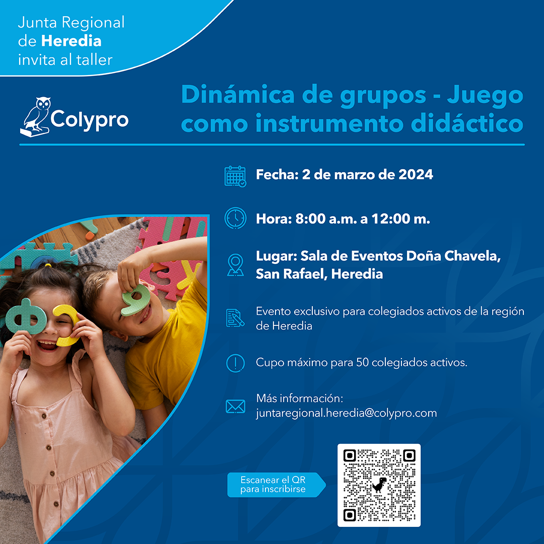 Afiche Taller Dinámica de grupos Juego como instrumento didáctico Heredia