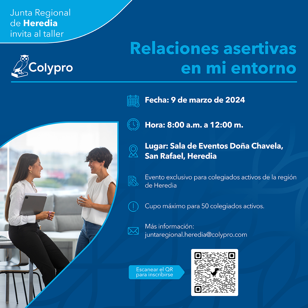 Afiche Taller Relaciones asertivas en mi entorno Heredia