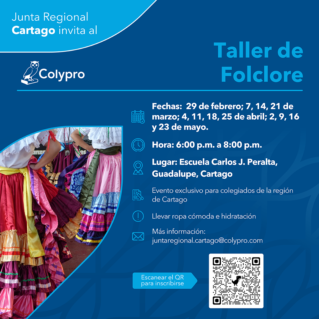 Afiche Taller de Folklore Cartago 2024