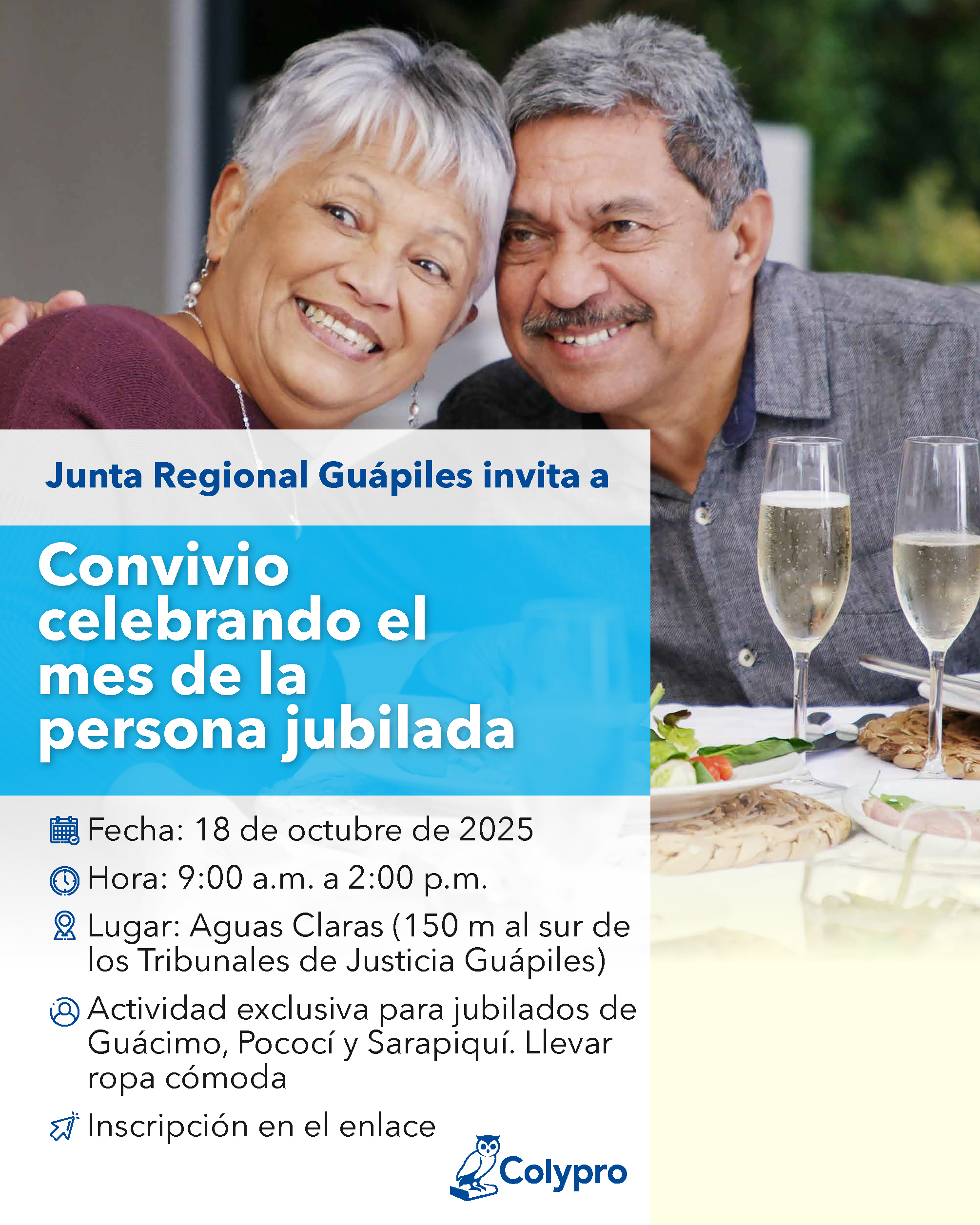 "Convivio celebrando el mes de la persona jubilada" - Junta Regional Guápiles