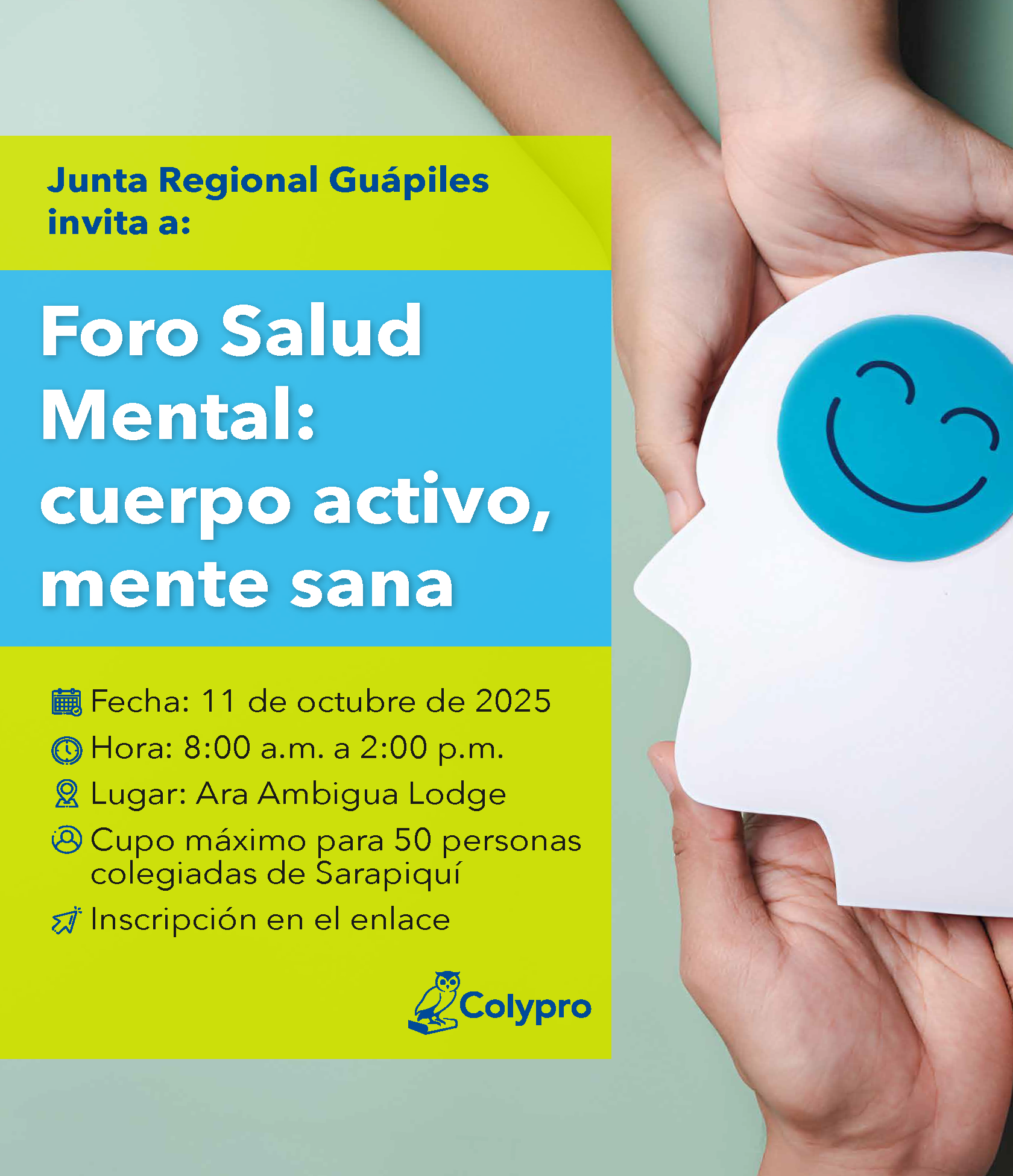 "Foro Salud Mental: cuerpo activo, mente sana" - Junta Regional Guápiles