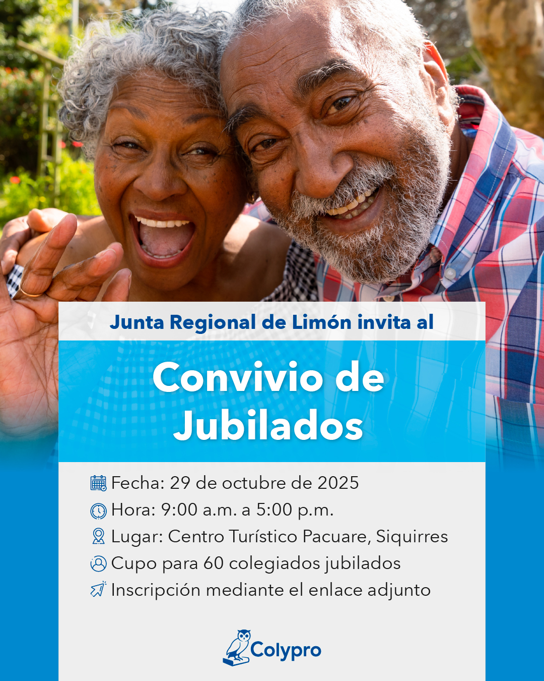 "Convivio de Jubilados". Junta Regional Limón