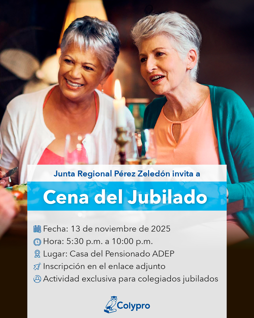 Cena del Jubilado. Junta Regional Pérez Zeledón