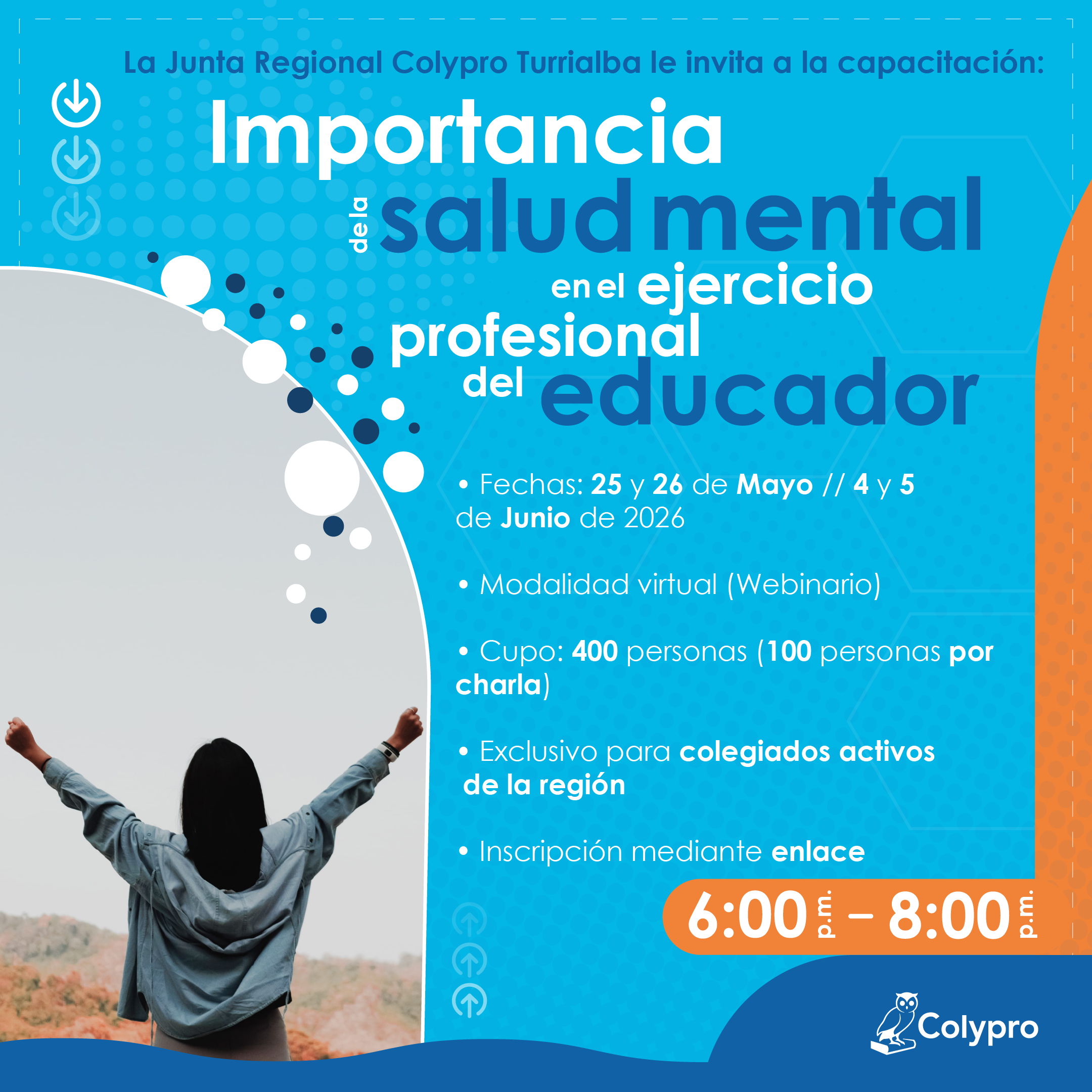 Webinario "Importancia de la salud mental en el ejercicio profesional del educador" - Junta Regional Turrialba