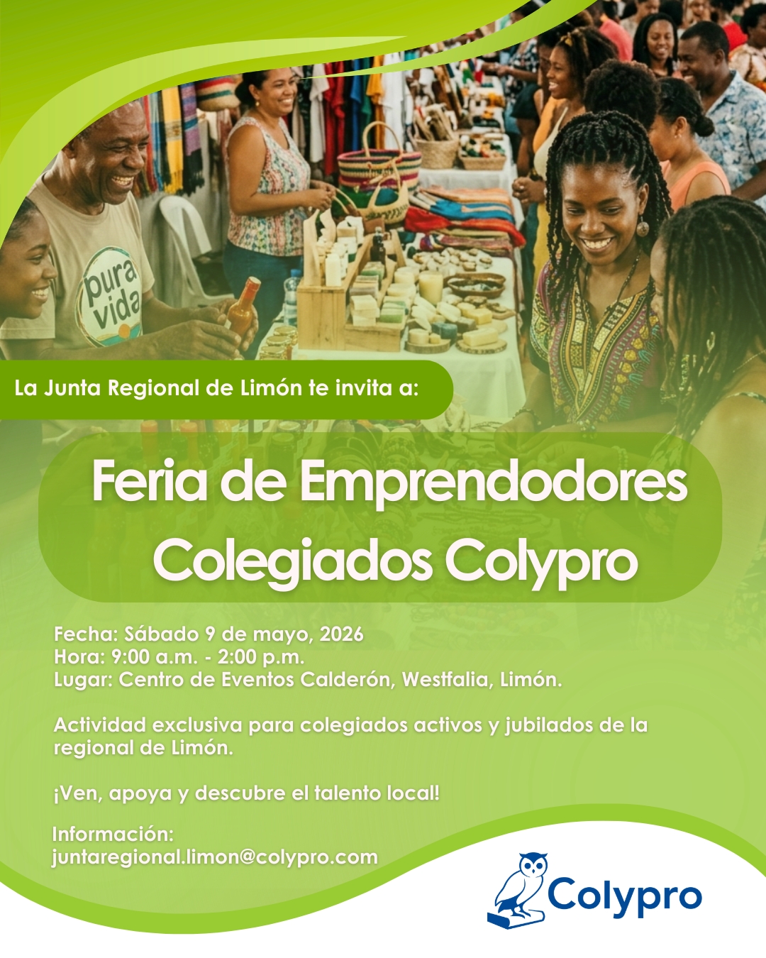 Feria de emprendedores Colegiados Colypro - Junta Regional Limón