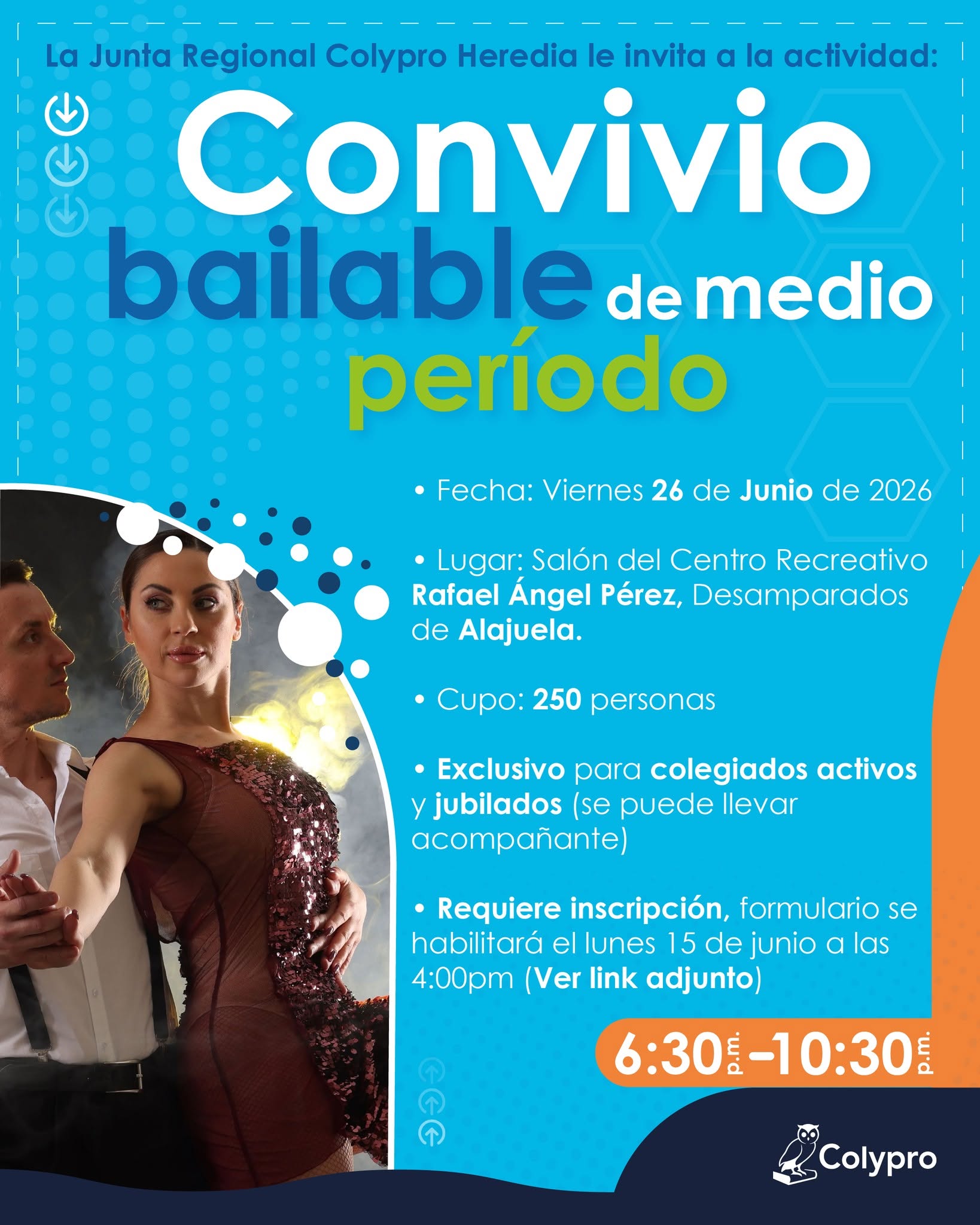 Actividad: Convivio bailable de medio período - Junta Regional Heredia