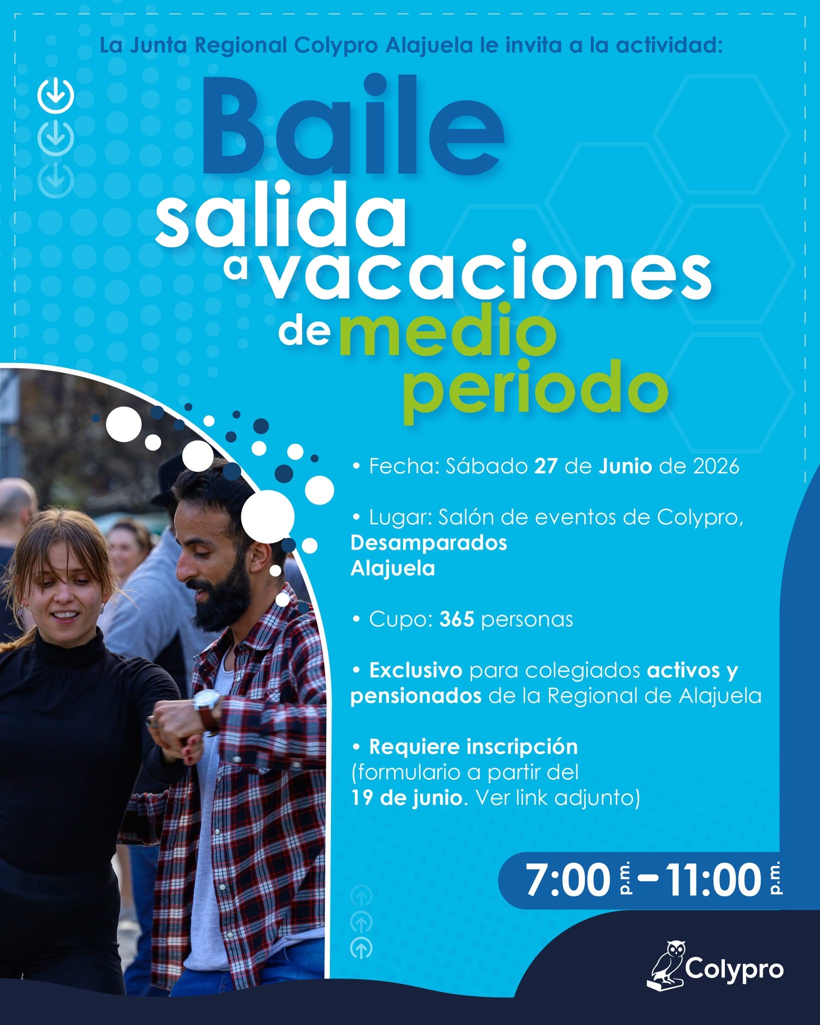 Actividad: Baile salida a vacaciones de medio periodo - Junta Regional Alajuela