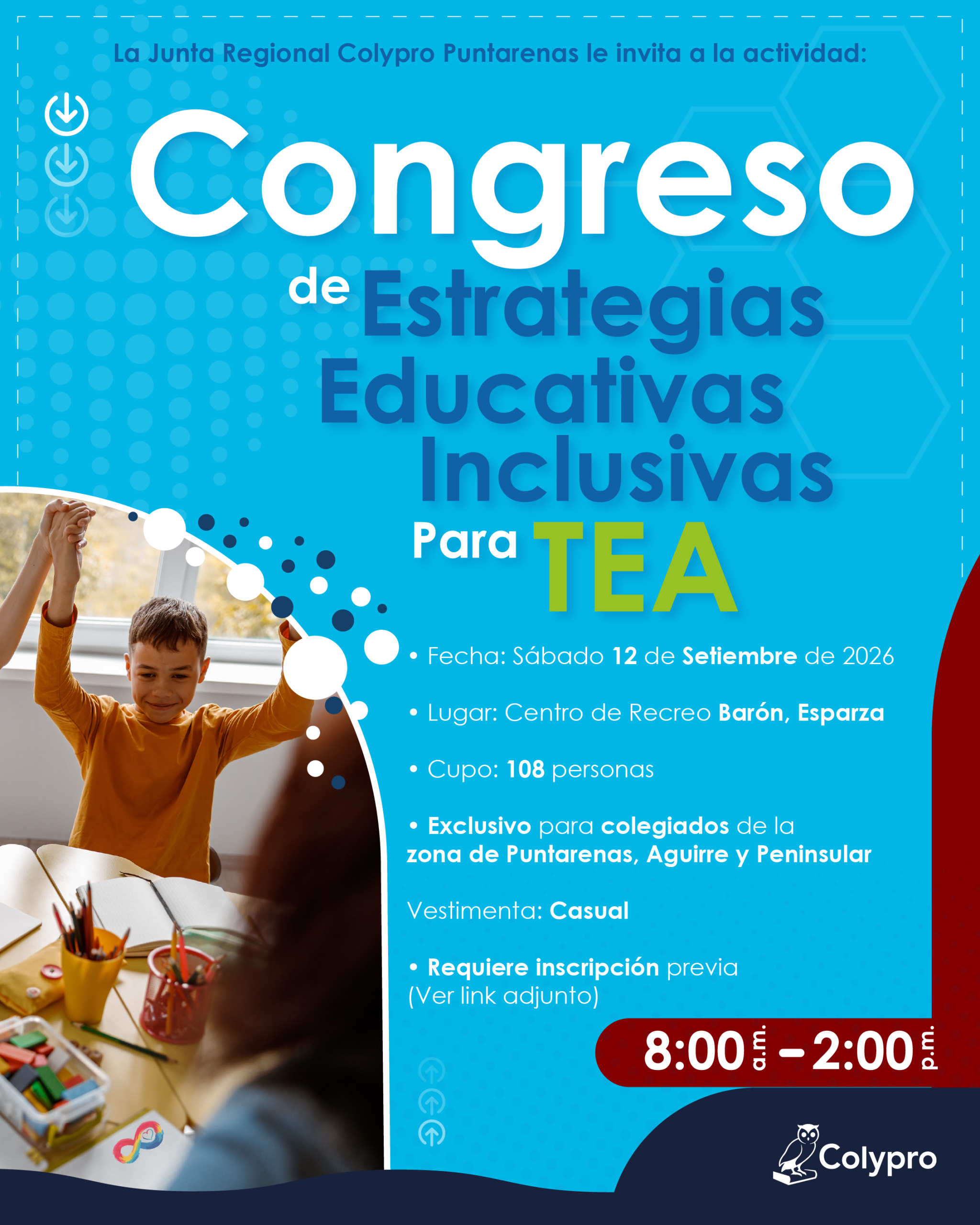 Actividad: Congreso de Estrategias Educativas Inclusivas para TEA - Junta Regional Puntarenas