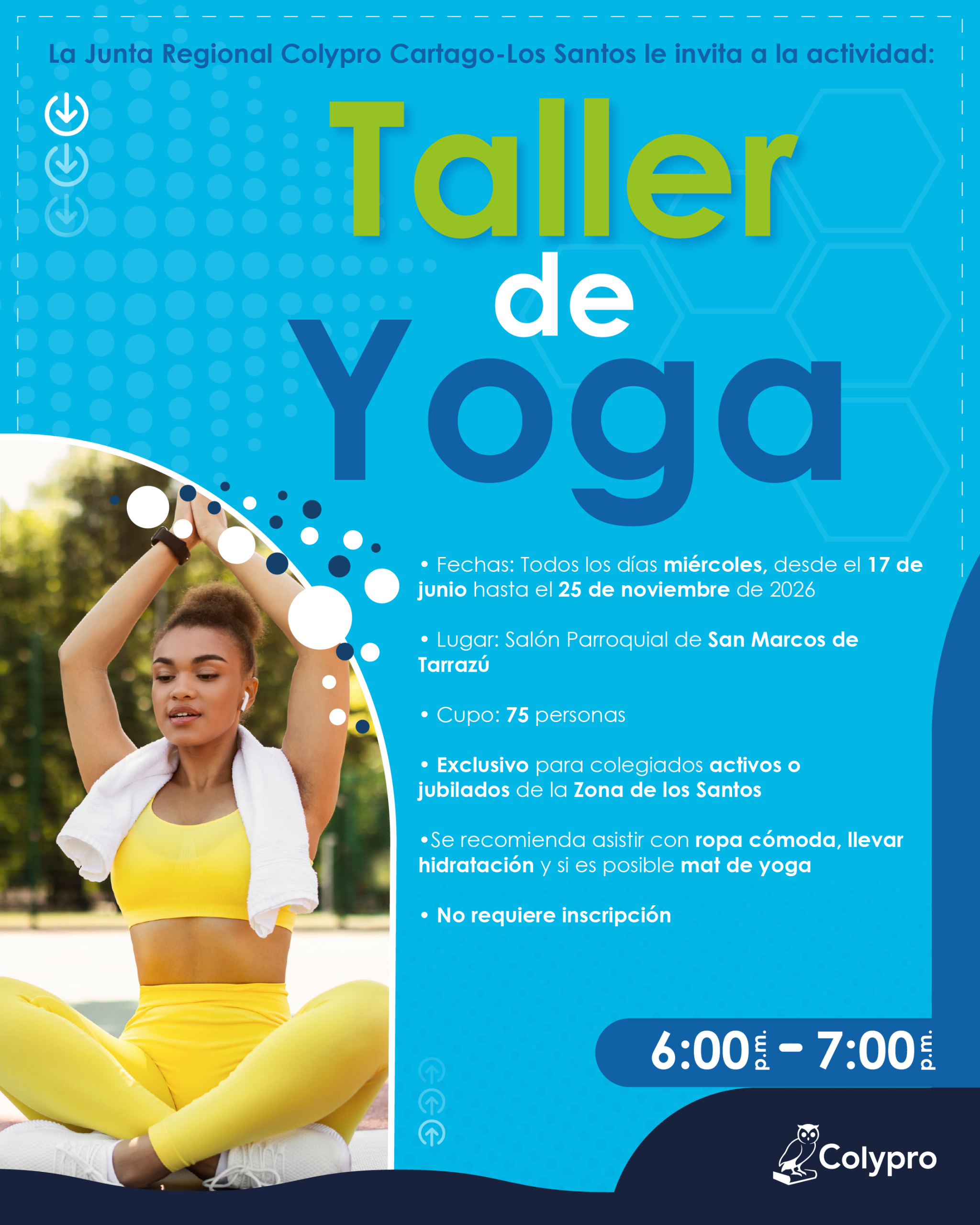 Taller de Yoga - Junta Regional Cartago-Los Santos