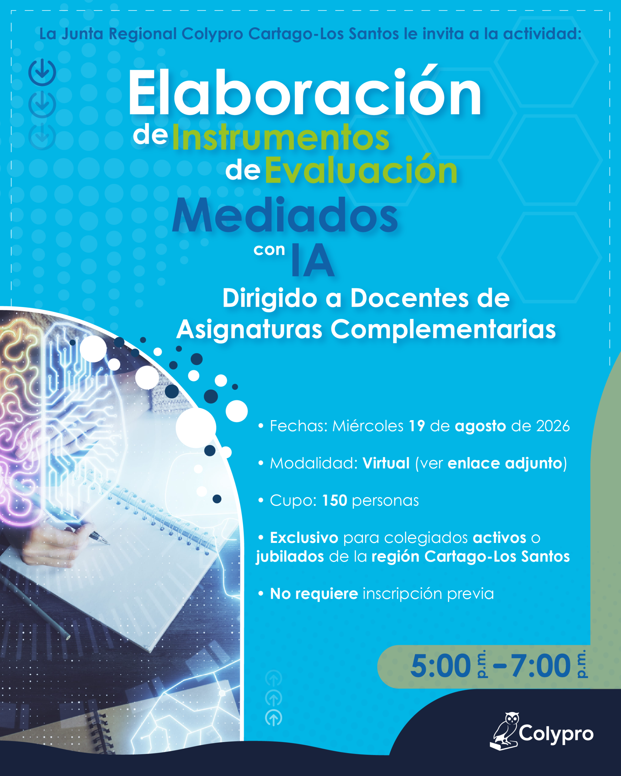 Actividad: Elaboración de instrumentos de evaluación mediados con IA dirigido a docentes de asignaturas complementarias - Junta Regional Cartago-Los Santos