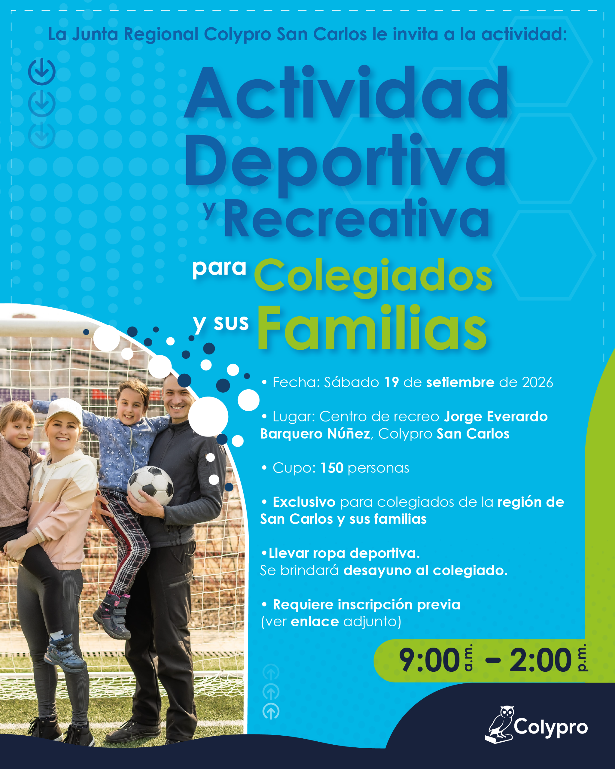"Actividad deportiva y recreativa para colegiados y sus familias” - Junta Regional San Carlos