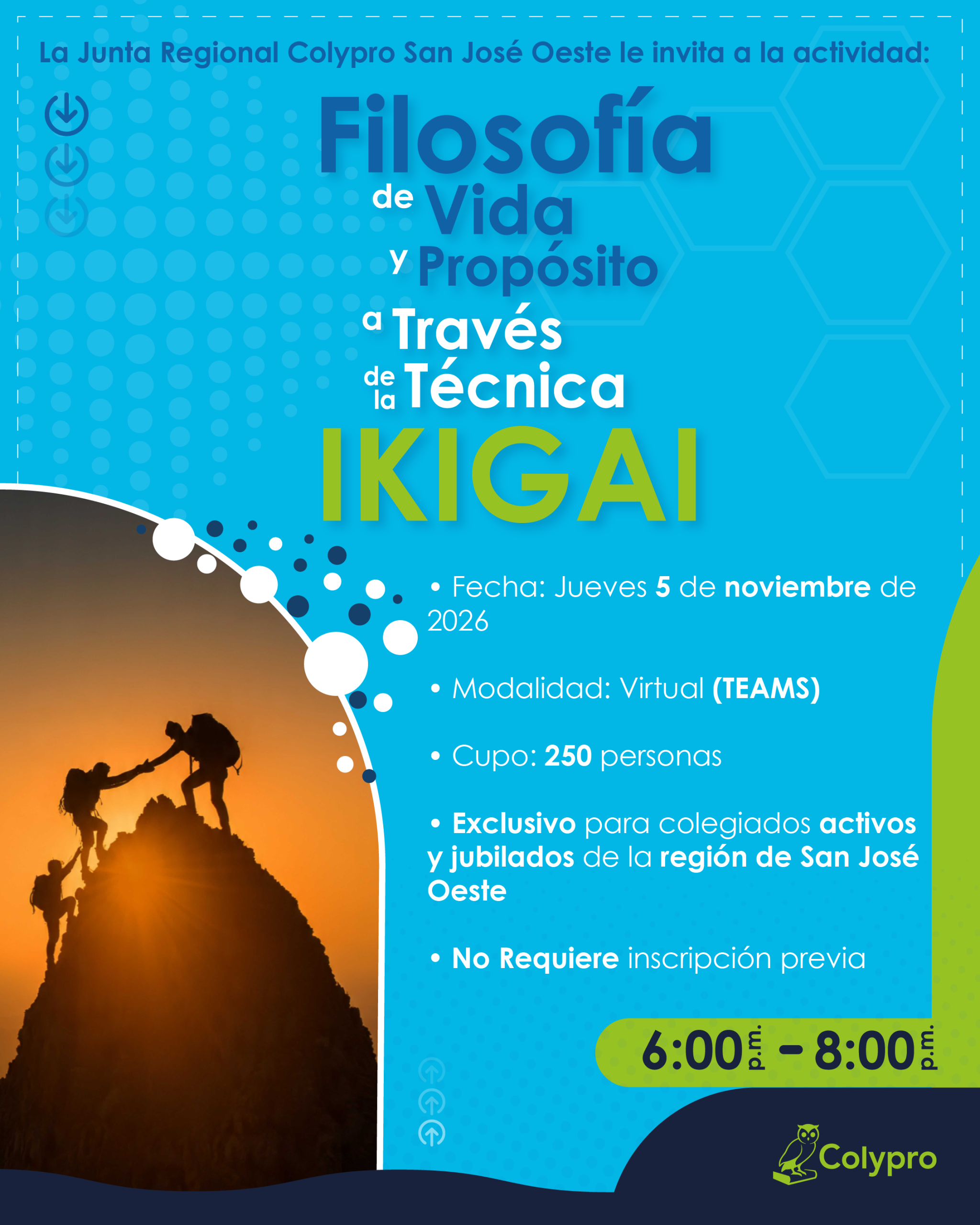Actividad “Filosofía de vida y propósito a través de la técnica IKIGAI” - Junta Regional San José Oeste