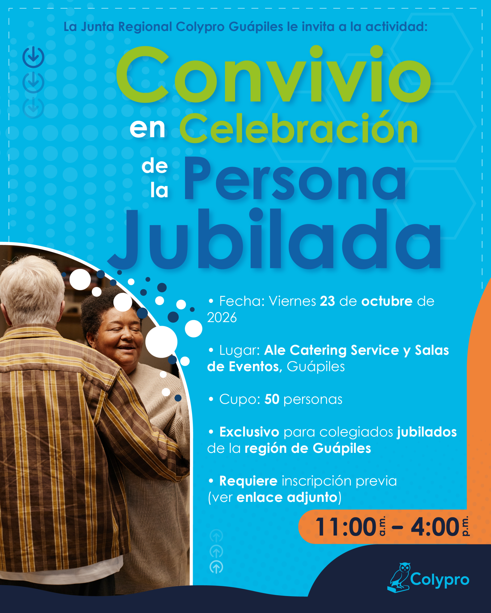 “Convivio en celebración de la persona jubilada" - Junta Regional Guápiles